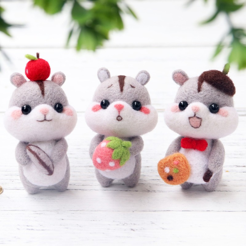 Búp Bê Chọc Vật Liệu Tự Làm Hình Chuột Hamster Bằng Len Dễ Thương