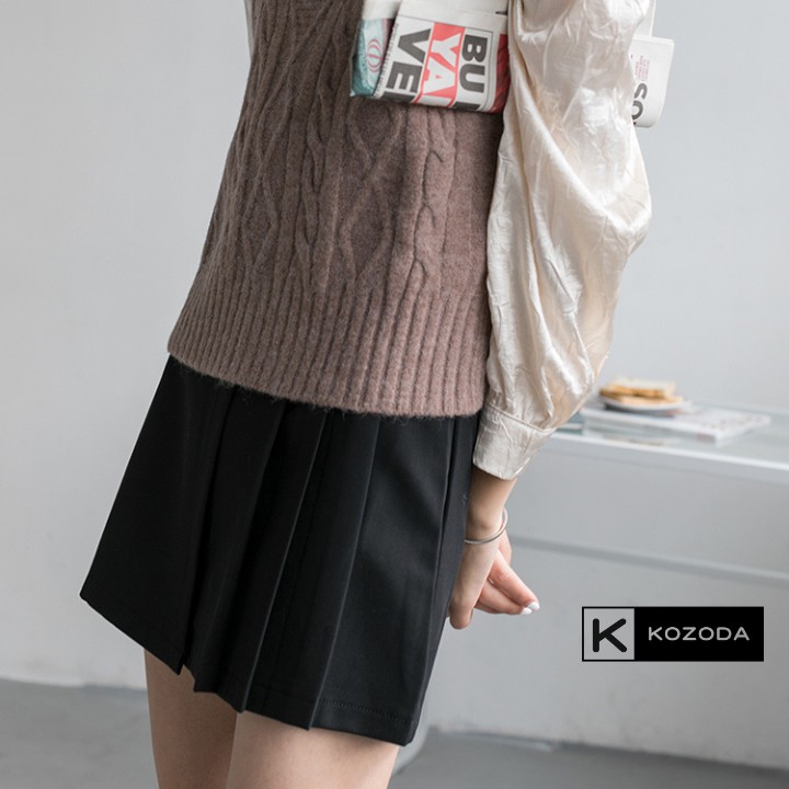 Chân Váy Xếp Ly Chữ A Ngắn Tennis màu đen nữ cách điệu phong cách ulzzang cạp cao Kozoda Cv18 | BigBuy360 - bigbuy360.vn