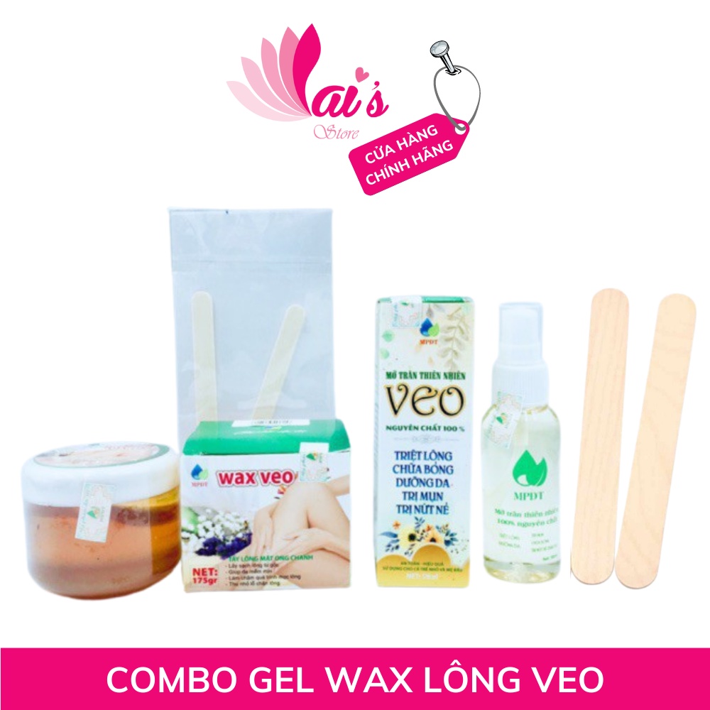 Combo Wax Lông Veo + Mỡ Trăn Tặng Giấy và que gỗ