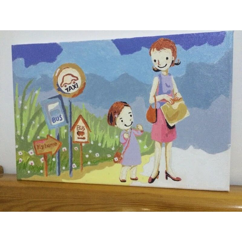 Tranh tô màu theo số mini size 20x30cm Tranhsohoavn(Cho trẻ em từ 10 tuổi) - Tranh sơn dầu số hóa khổ nhỏ cute dễ thương