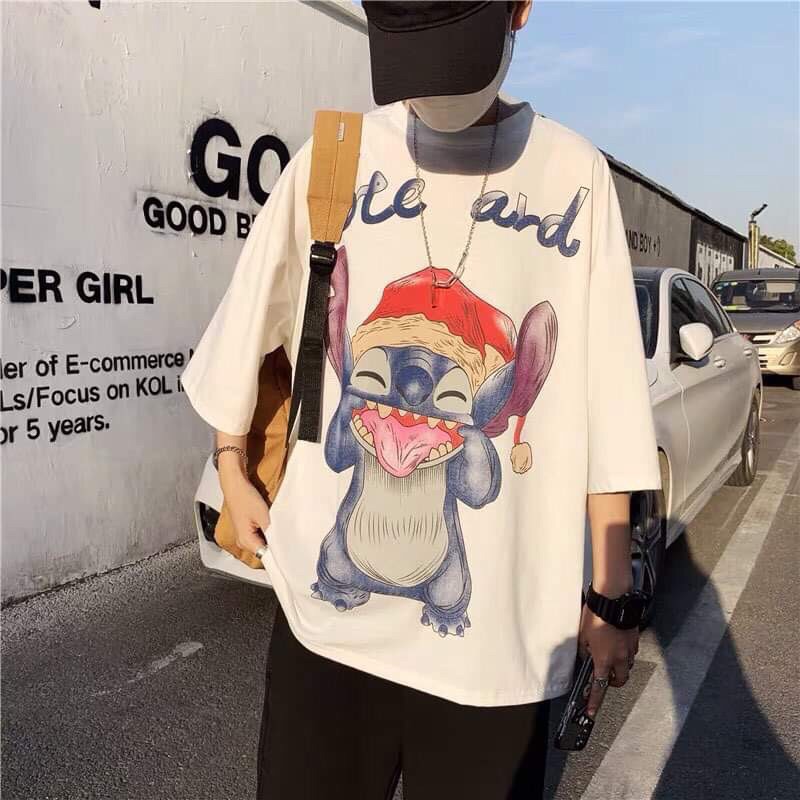 [2Buffalo] Áo thun Unisex, áo thun nam nữ tay ngắn Stich cổ tròn mát mẻ vải spandex thích hợp cho mùa hè form oversize | BigBuy360 - bigbuy360.vn