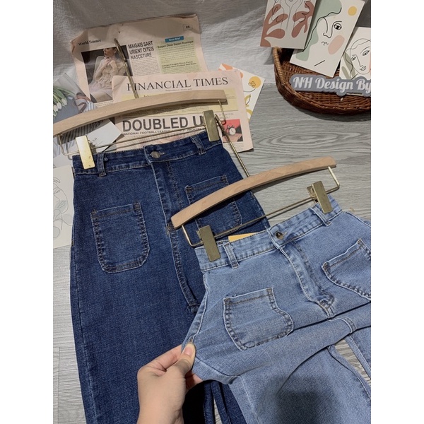Quần jeans suông túi trước siêu hot