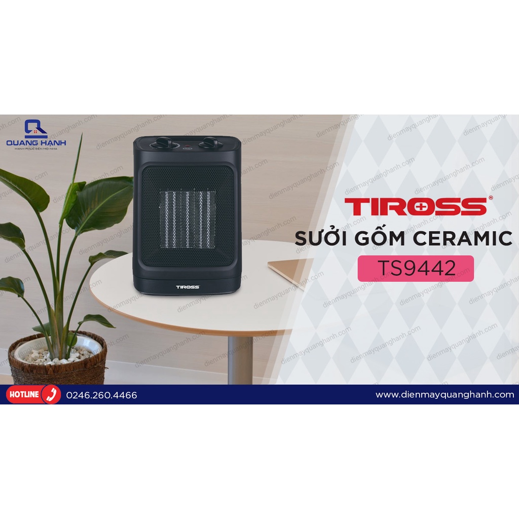 [Bảo hành chính hãng] Máy sưởi Ceramic Tiross TS9442 2.000W