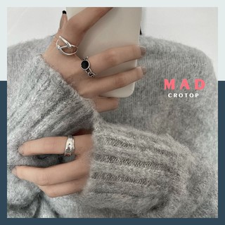 Combo Hai Nhẫn Hợp Kim Mạ Bạc Hình Xích Và Biến Dạng Ngầu Chất Cho Nữ MadCrotop N101