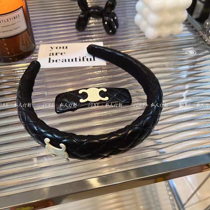 Kẹp Tóc Đính Kim Cương Giả Màu Trắng Đen Phong Cách Hàn Quốc