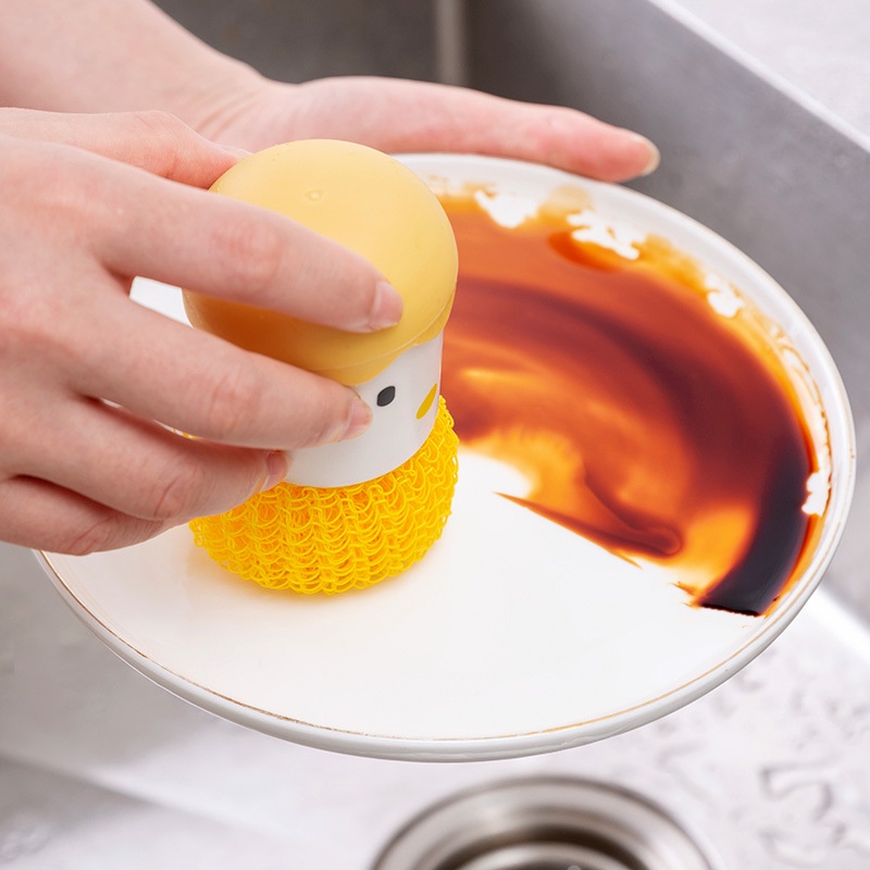 Bàn Chải Nano Vệ Sinh Chén Dĩa Có Tay Cầm Tiện Dụng