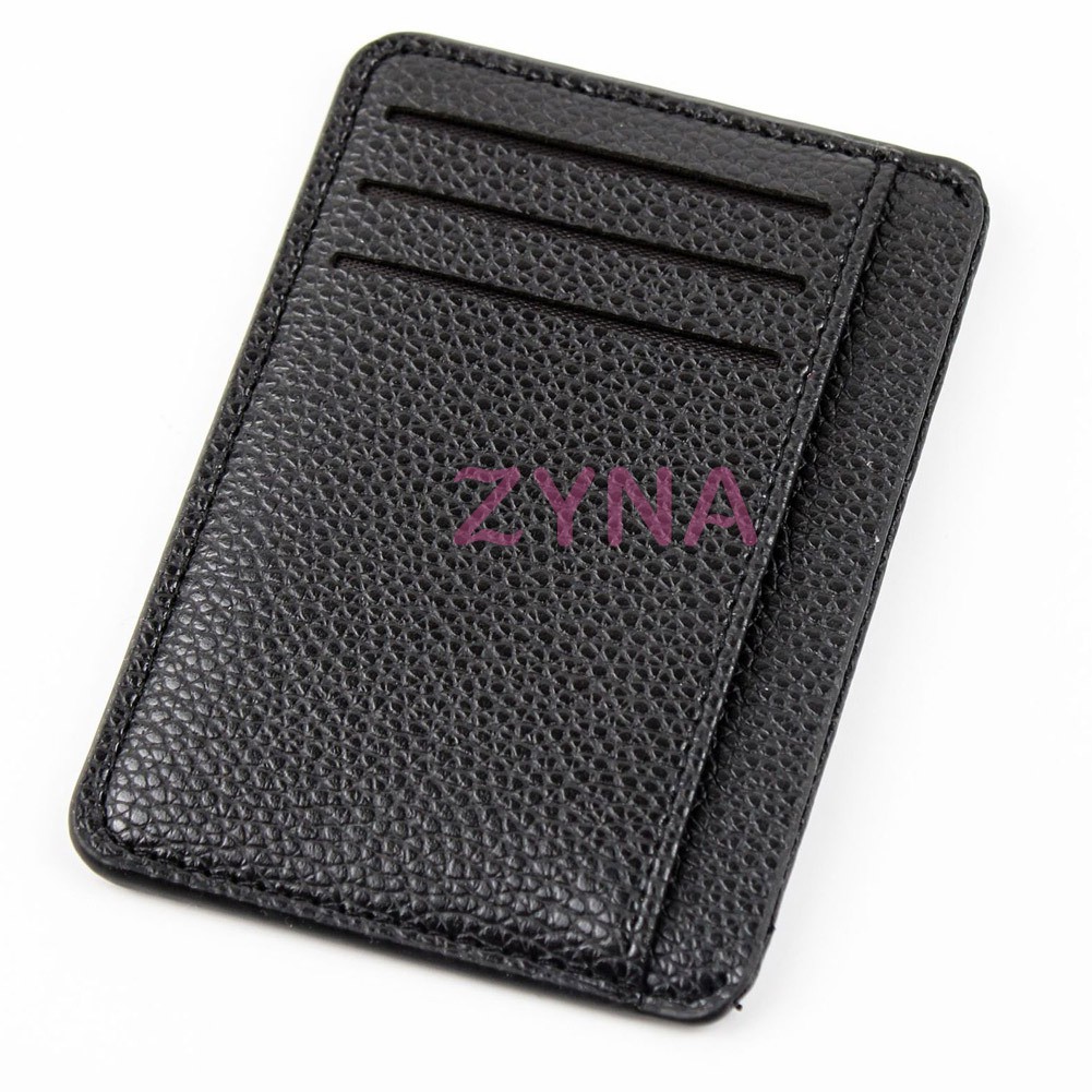 Ready Stock Men Card Holder PU Leather 6 Cards Slot Ultra-thin Lichee Pattern Wallet &VN