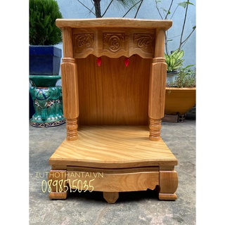 Bàn thờ thần tài ông địa gỗ Gõ Đỏ 48 x 68cm - TUTHOTHANTAI.VN