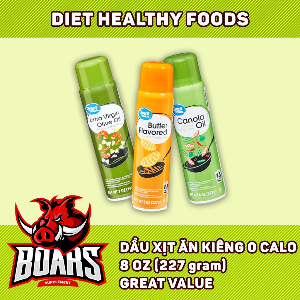 DẦU XỊT ĂN KIÊNG GREAT VALUE NHIỀU HƯƠNG VỊ, DẦU XỊT PAM, DẦU XỊT PURE&SIMPLE HOÀN TOÀN KHÔNG CALO (