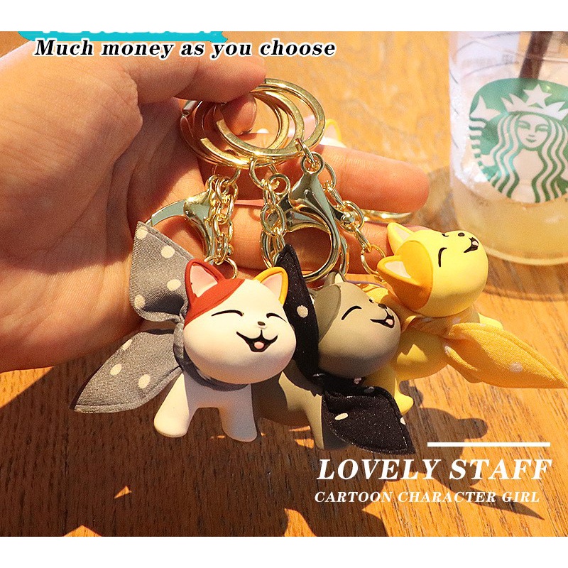 Móc Khóa Mèo Quàng Khăn Treo Túi