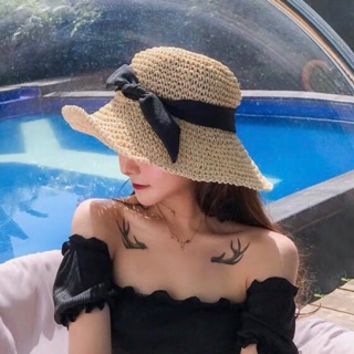 Mũ cói nơ mềm