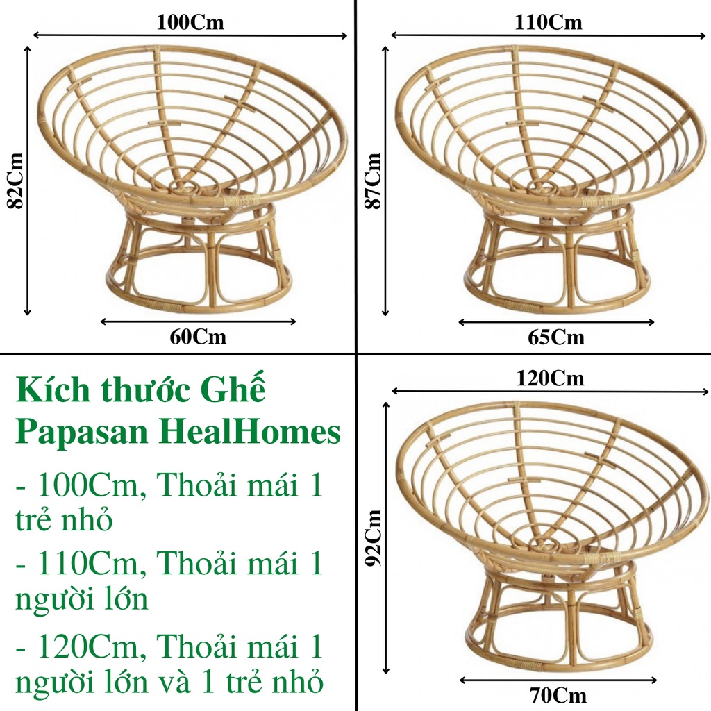 Ghế lười thư giãn Papasan 1m2 giả mây phòng ngủ cho bé, decor ban công nằm thư giãn, trang trí phòng khách / Đà Nẵng