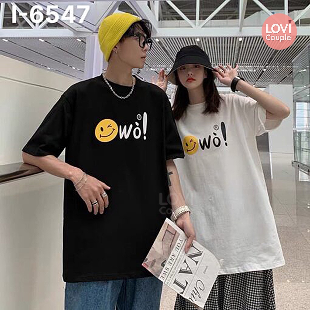 Áo Thun Đôi Tình Nhân Unisex In Icon Vui Vẻ wo I6547