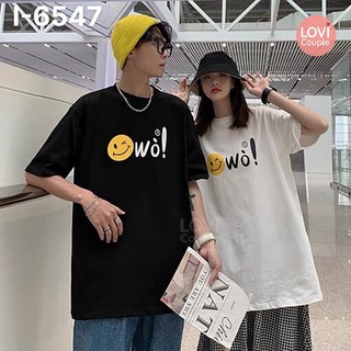 Áo thun đôi tình nhân unisex in icon vui vẻ wo i6547