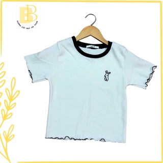 ÁO CROPTOP THÊU THỎ PHỐI CỔ CH002
