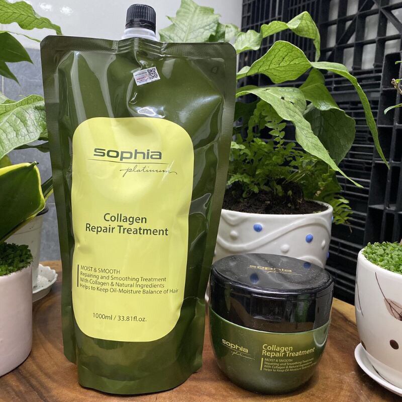 Ủ Hấp Tóc Sophia Platium Collagen Repair Treatment 1500ml-1000ml