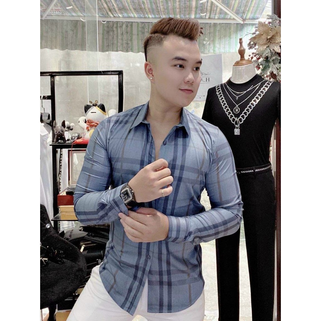 TN Store - Áo sơ mi Nam tay dài chất kate lụa cao cấp, phối hoạ tiết caro ấn tượng, PC trẻ trung - New Hot | BigBuy360 - bigbuy360.vn