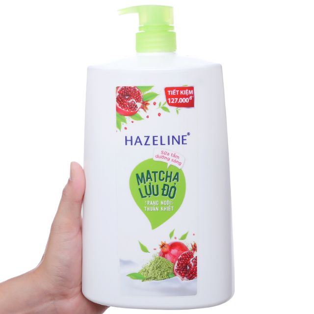 Sữa tắm dưỡng sáng da matcha và lựu đỏ Hazeline 1.2kg
