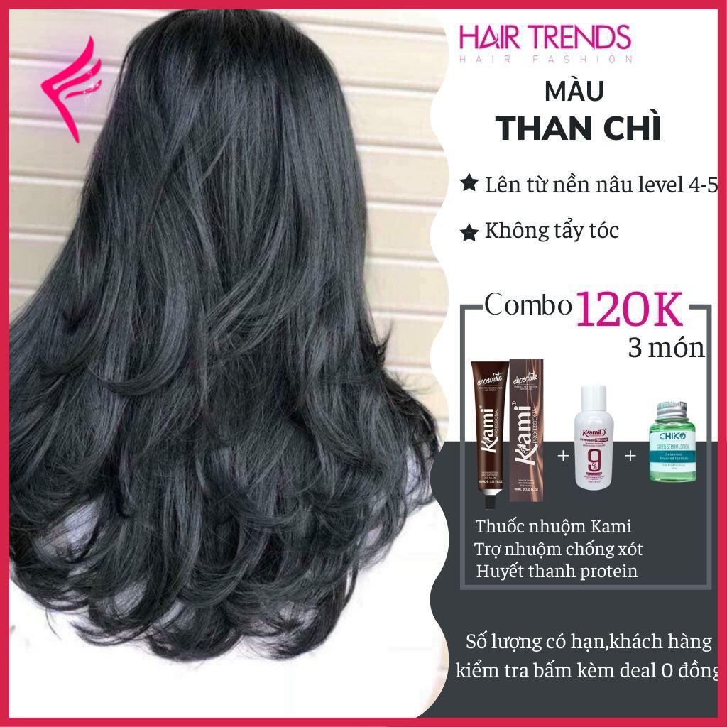 (KHÔNG TẨY) Thuốc nhuộm tóc màu THAN CHÌ tặng TRỢ DƯỠNG+HUYẾT THANH PROTEIN