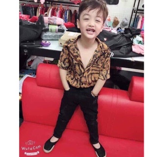 Áo sơ mi da rắn cho bé