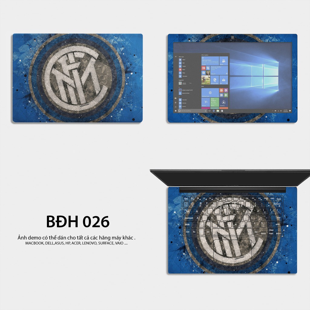 Bộ skin dán laptop mẫu Logo Inter Milan / Có mẫu decal dán cho tất cả các hãng máy tính