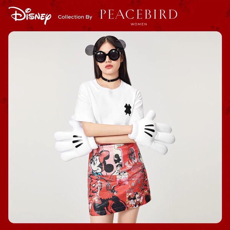 Chân váy đỏ kim sa Peacebird