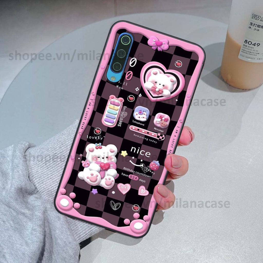 Ốp Xiaomi Mi 9 SE hình đồng hồ icon gấu mèo cute cực dễ thương ngộ nghĩnh