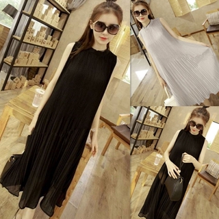 Đầm Maxi Không Tay Màu Trơn Phong Cách Hàn Quốc Cho Mẹ Bầu