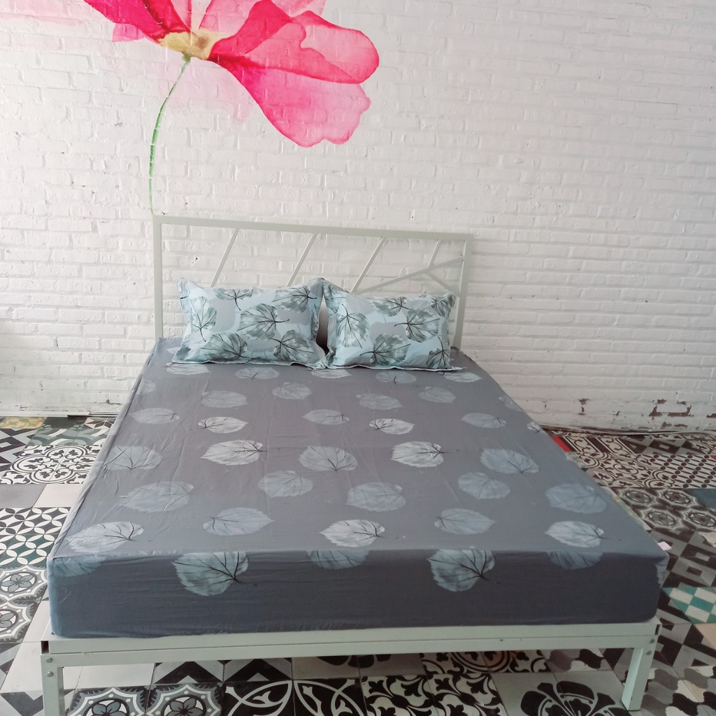 Ga chun/ Bộ ga chun 120x190 không chần Sông Hồng chất cotton