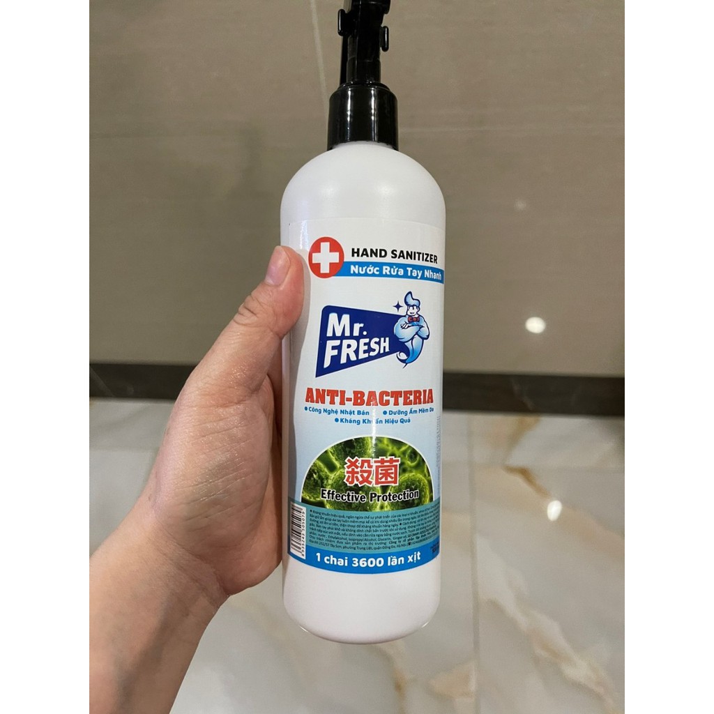 Chai xịt rửa tay nhanh/ khô  đa năng Mr. Fresh 500ml - 3600 lần xịt
