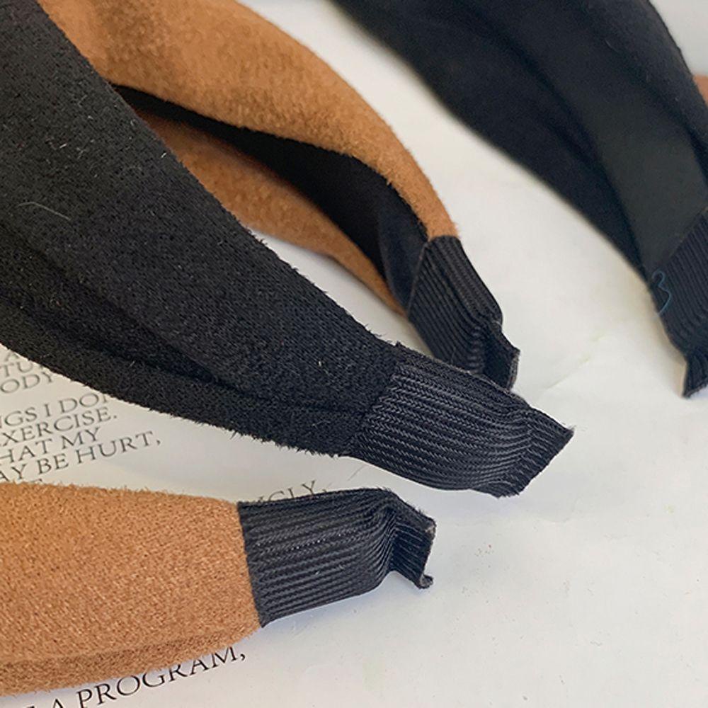 Băng Đô Cài Tóc Bản Rộng Màu Trơn Kiểu Vintage Thanh Lịch Cho Nữ