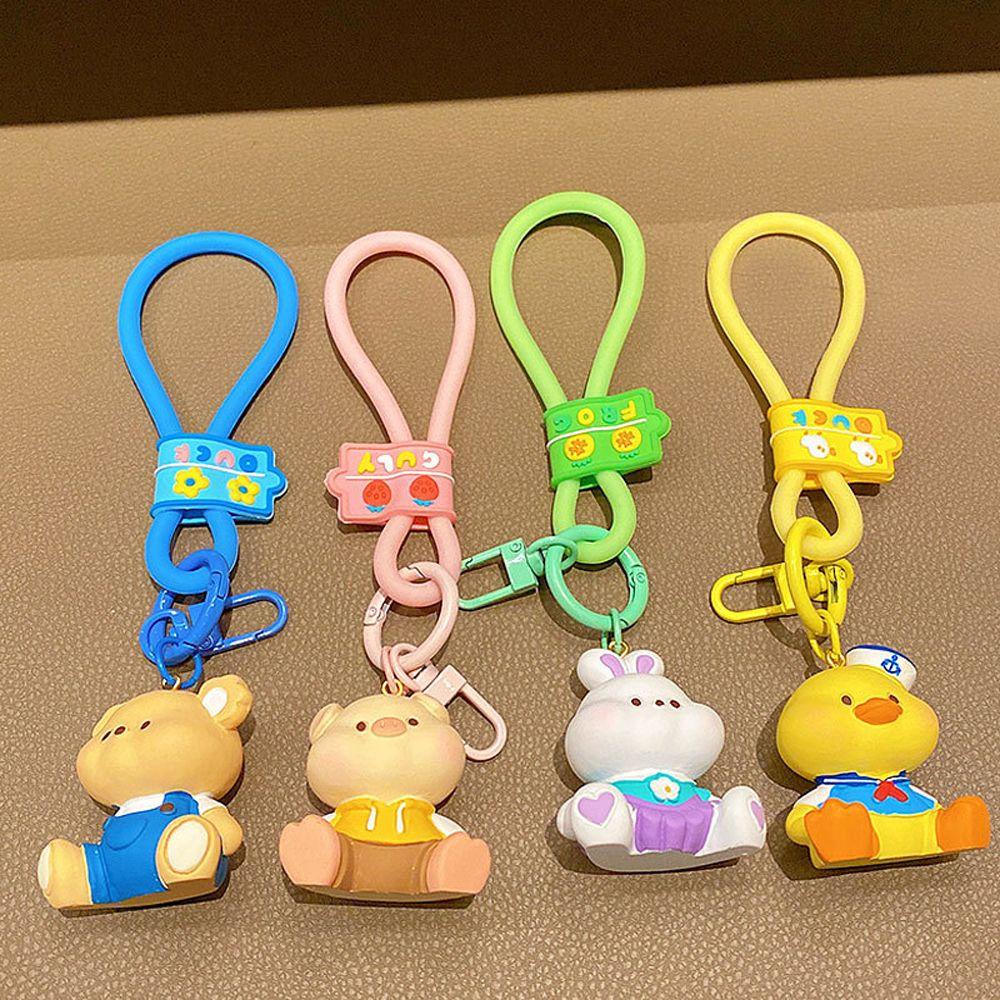 DARNELL Móc Khóa Hình Gấu Bằng Nhựa Resin Sáng Tạo Thời Trang