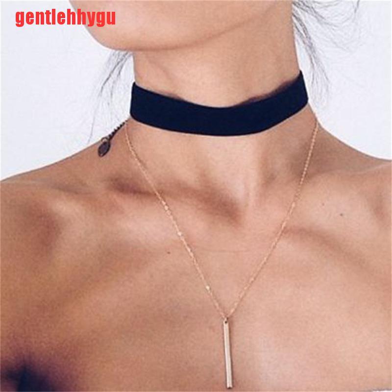 HANDMADE Vòng Cổ Choker Dây Nhung Màu Đen Phong Cách Gothic