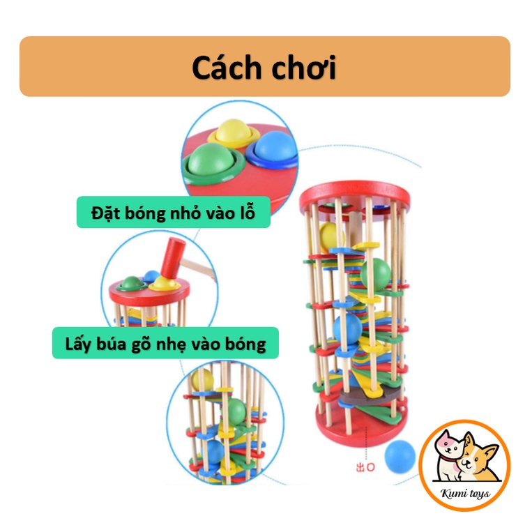 Đồ chơi đập bóng cầu thang zic zac loại đẹp cho bé phát triển kỹ năng Kumi toys