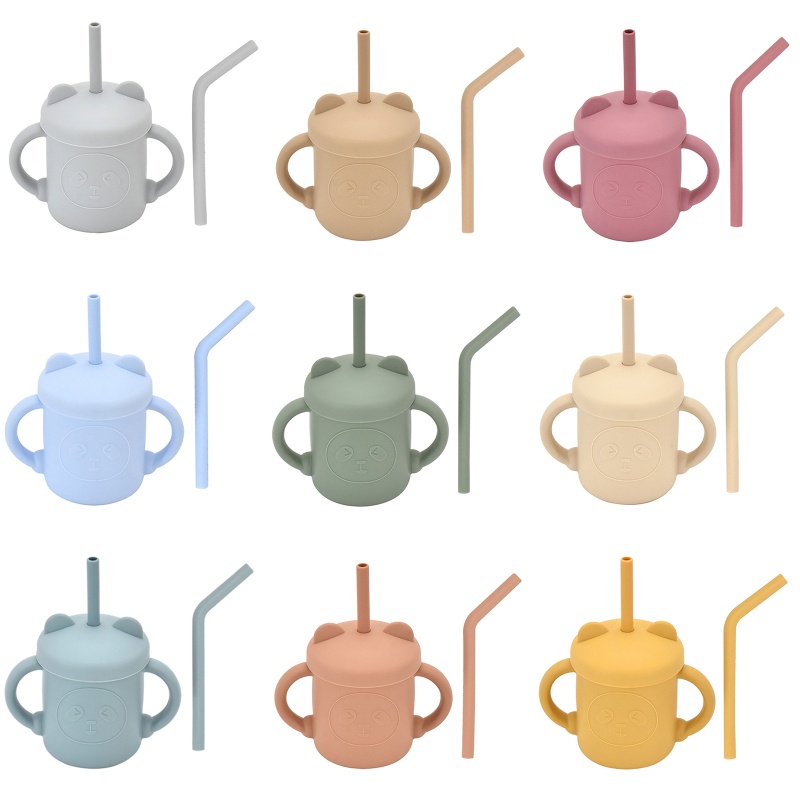 Bộ Cốc Uống Nước Chất Liệu Silicone An Toàn Cho Bé 6 Tháng Tuổi
