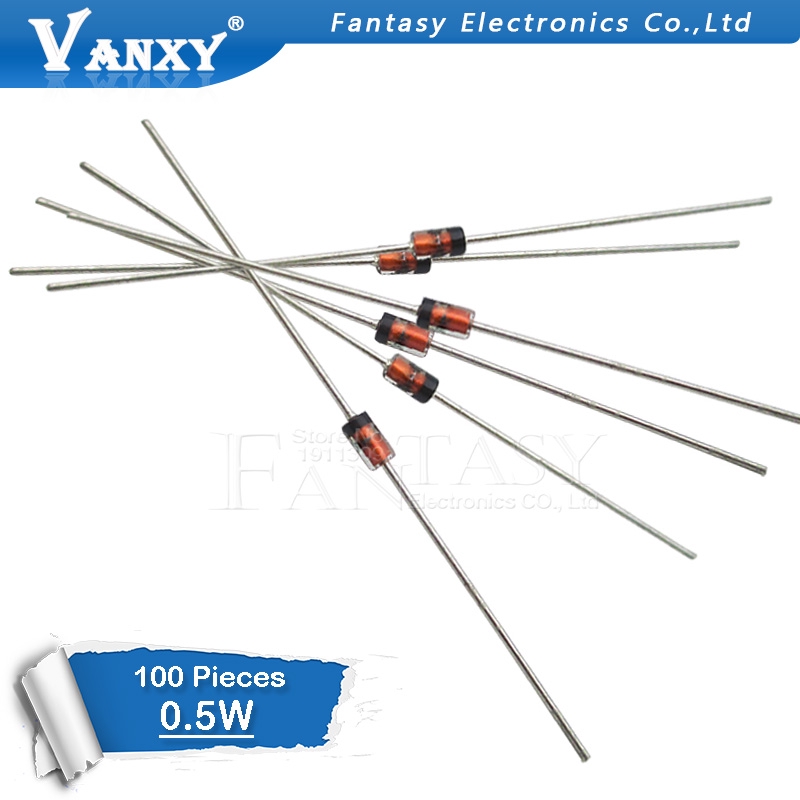 Set 100 Điốt Zener 0.5w 500mw Do-35 1 / 2w Bzx55C 2.4v 2.7v 3v 3.3v 3.6v 3.9v 4.3v 4.7v 5.1v 5.6v 6.2v 6.8v 7.5v 8.2v 9.1v 10v | BigBuy360 - bigbuy360.vn