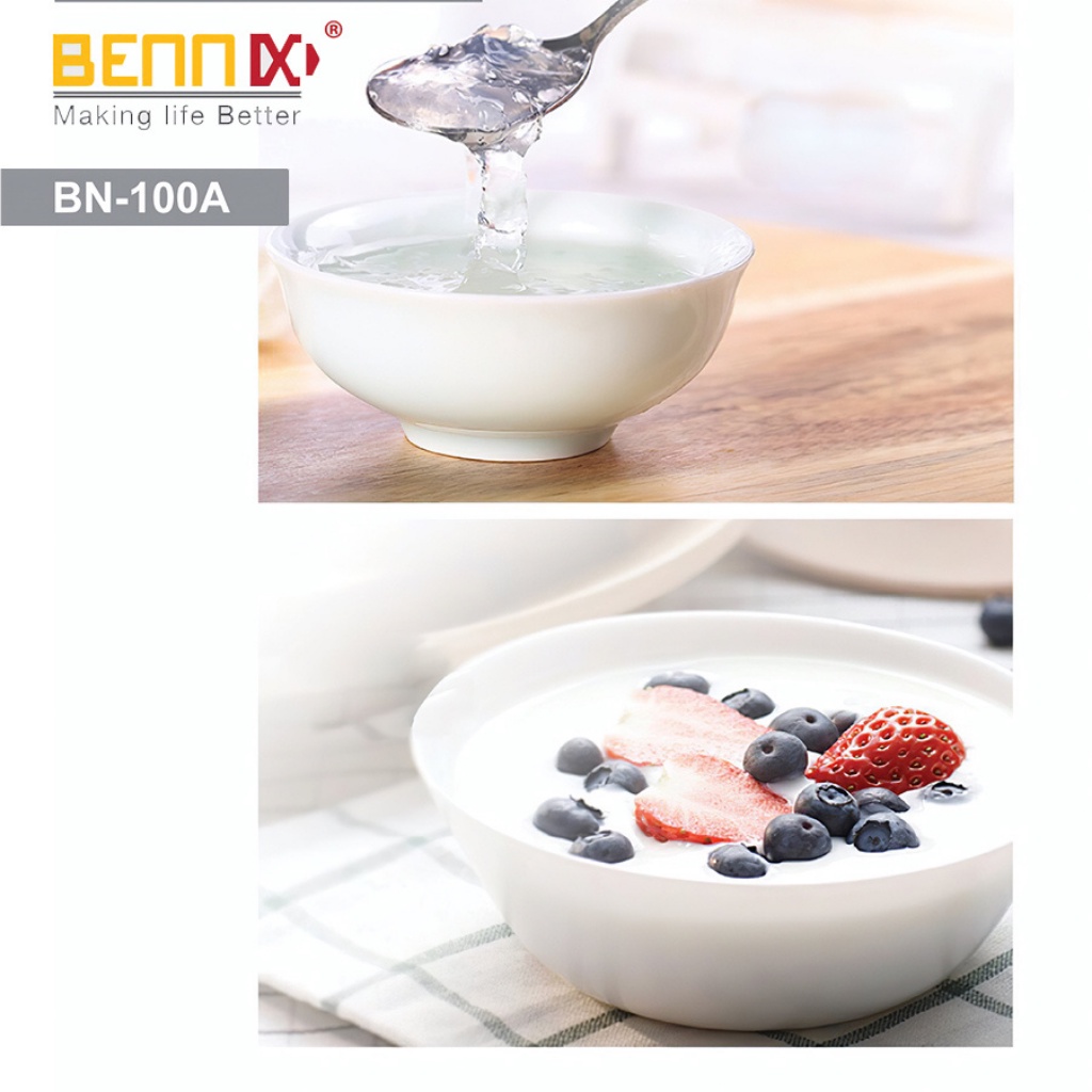 Nồi nấu cháo chậm, nồi hầm cách thủy cho bé BENNIX BN - 100A dùng để ninh, hấp, chưng yến, bảo hành 1 năm