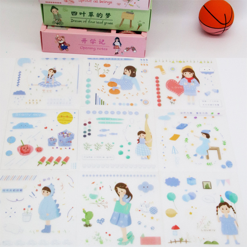 Frosted Paper Tape Hand Account Set Cartoon Sticker Combination DIY Diary Handbook Decoration