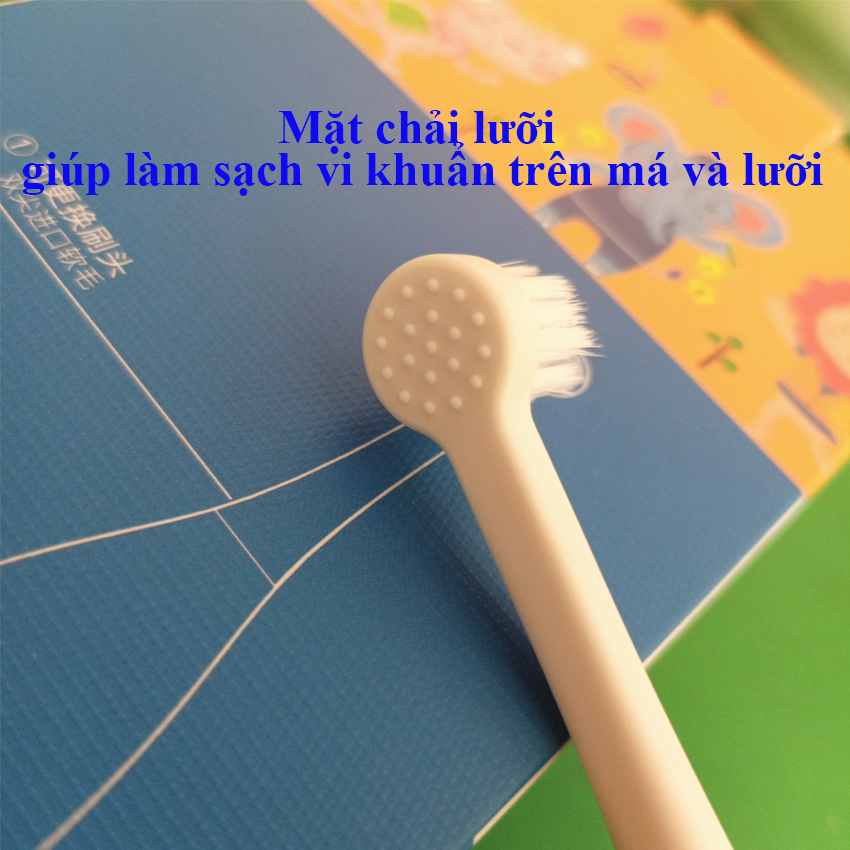 Bàn chải điện trẻ em lông mềm chống nước kèm pin và 2 đầu bàn chải - MIAN MART