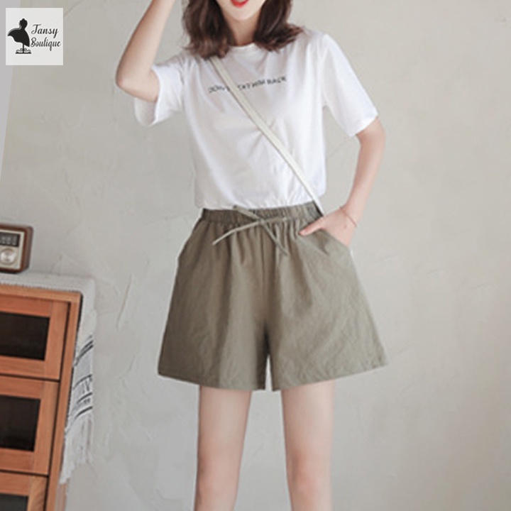 Quần short đũi nữ - Quần đùi nữ vải đũi cao cấp thoáng mát