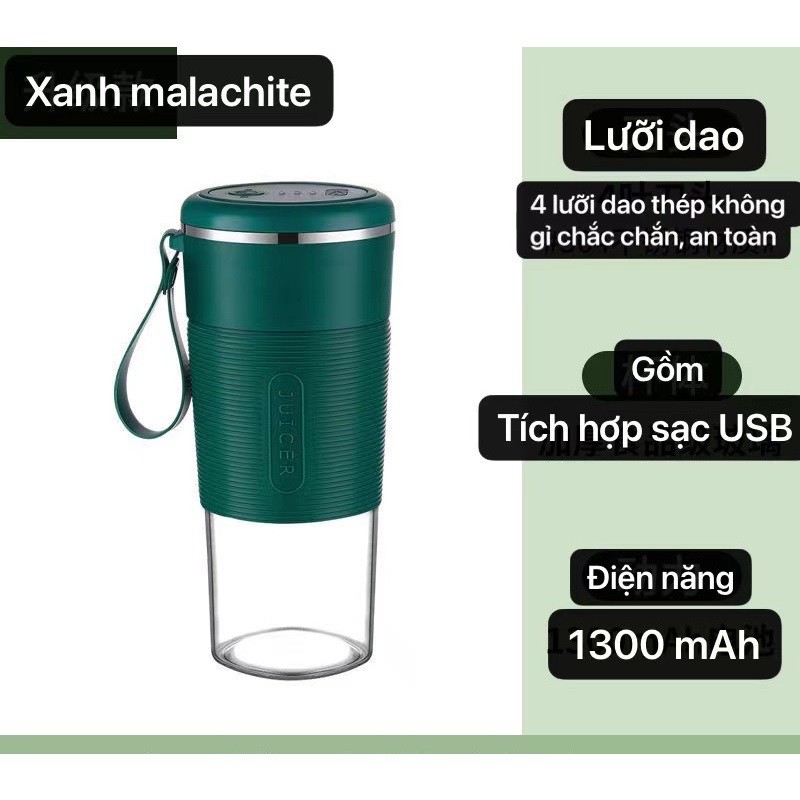 Máy Xay Sinh Tố Mini JUICER 350ml, Máy Xay Sinh Tố Cầm Tay Đa Năng, Xay Cả Đá - Thịt