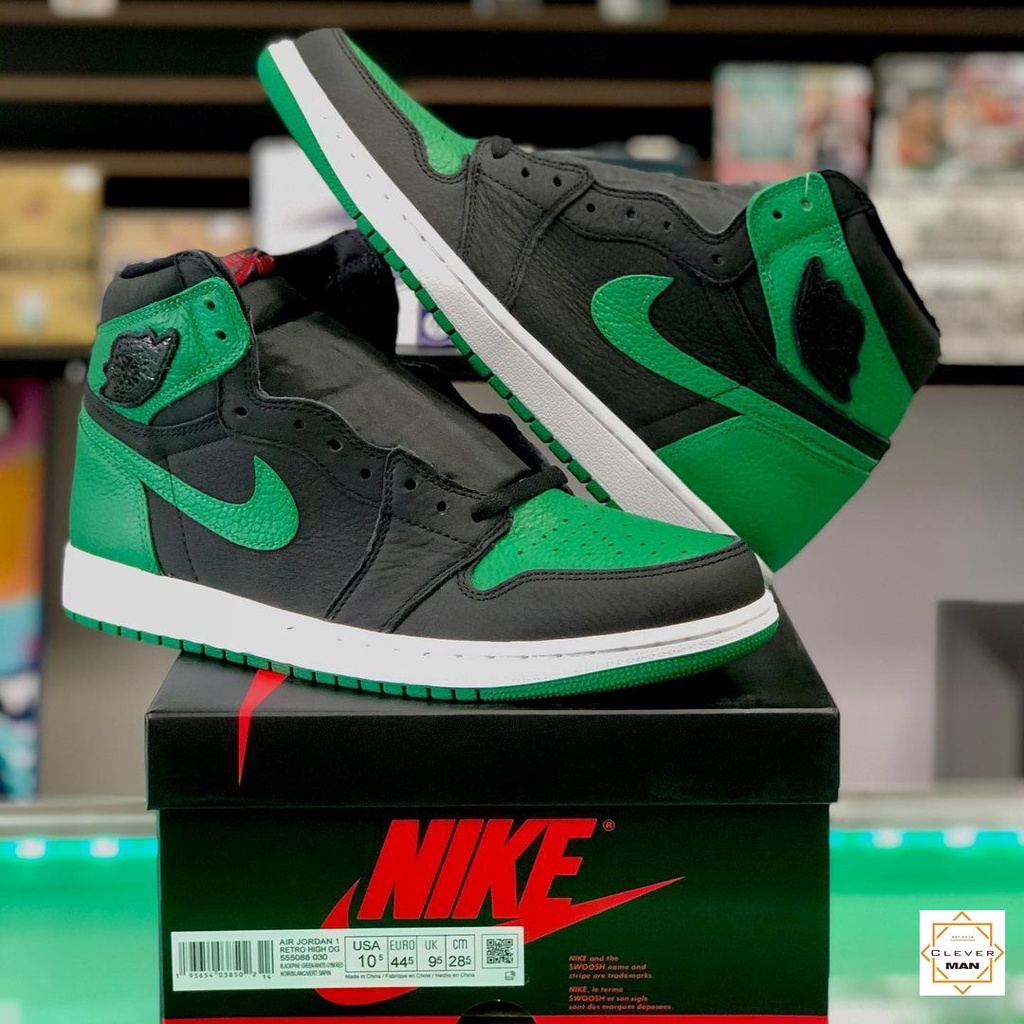 (FREESHIP+FULLBOX) Giày thể thao AIR JORDAN 1 Retro High Pine Green Black xanh lá cây đen cổ cao siêu đẹp !!!