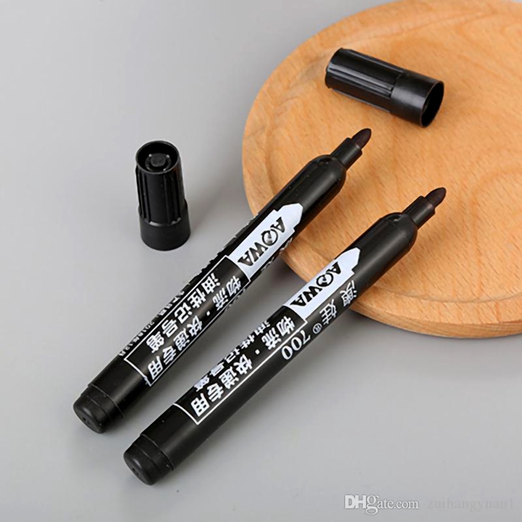 Combo 5 Bút Lông Dầu Đen AOWA TAIWAN 700 giá rẻ - Bút Lông Dầu Màu Đen Mực Không Xóa Được