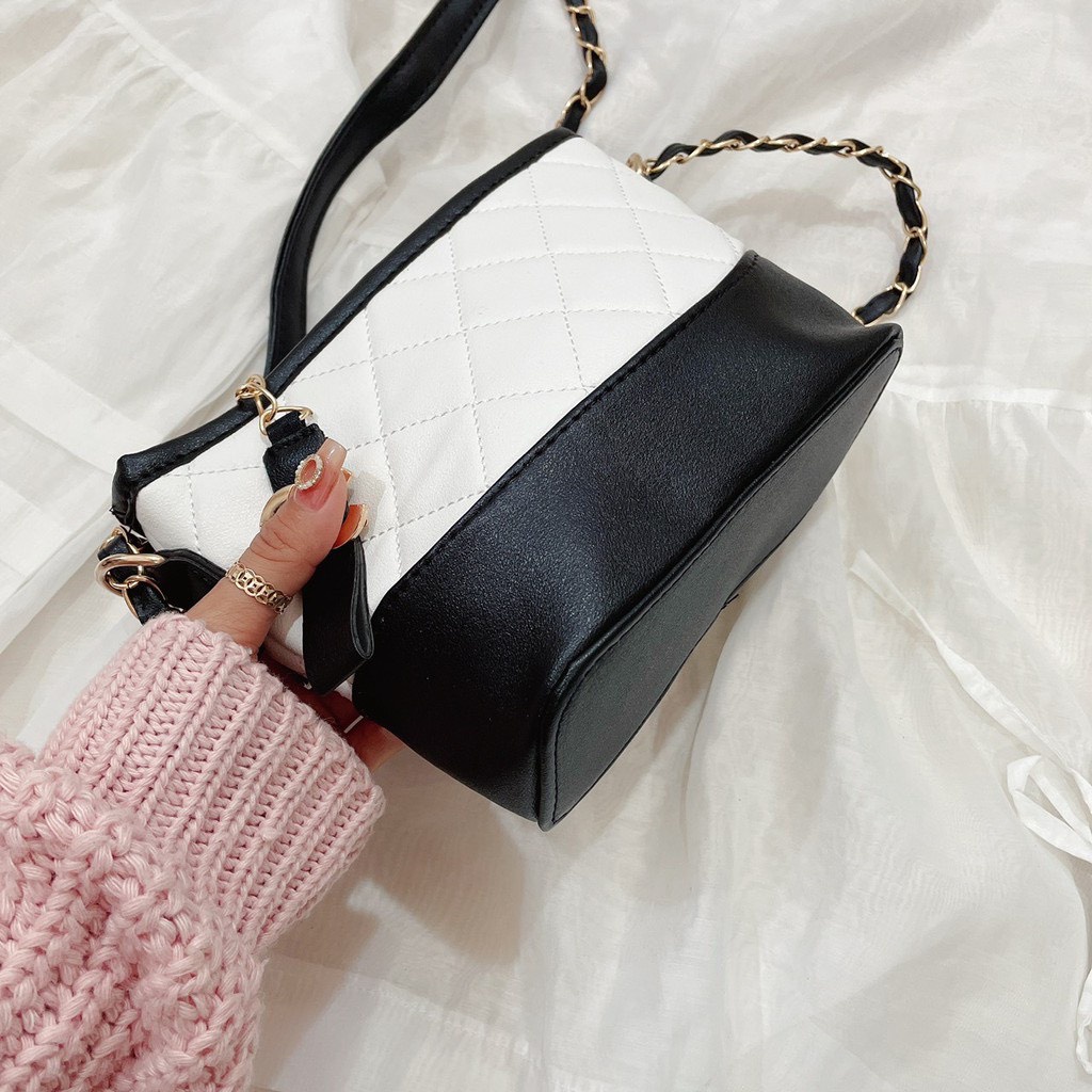 Túi nữ đeo chéo, đeo vai ngọc trinh size 20 dây luồn kết hợp dây da, xinh đẹp, dễ phối đồ
