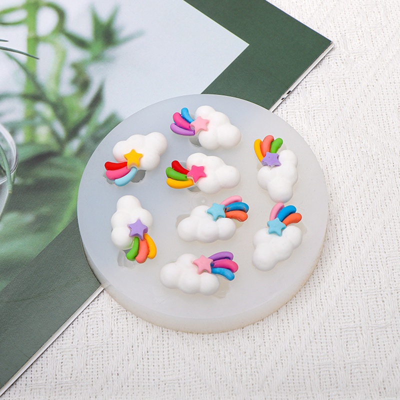 Sa Khuôn Nhựa Hình Đám Mây Cầu Vồng Làm Ốp Điện Thoại