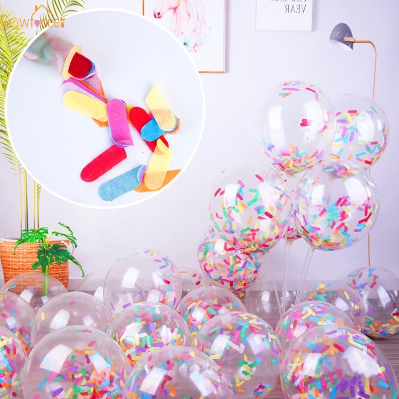 Set 10 Bong Bóng Trong Suốt Kích Thước 12 Inch Nhiều Màu Sắc Dùng Trang Trí Tiệc Cưới/Sinh Nhật