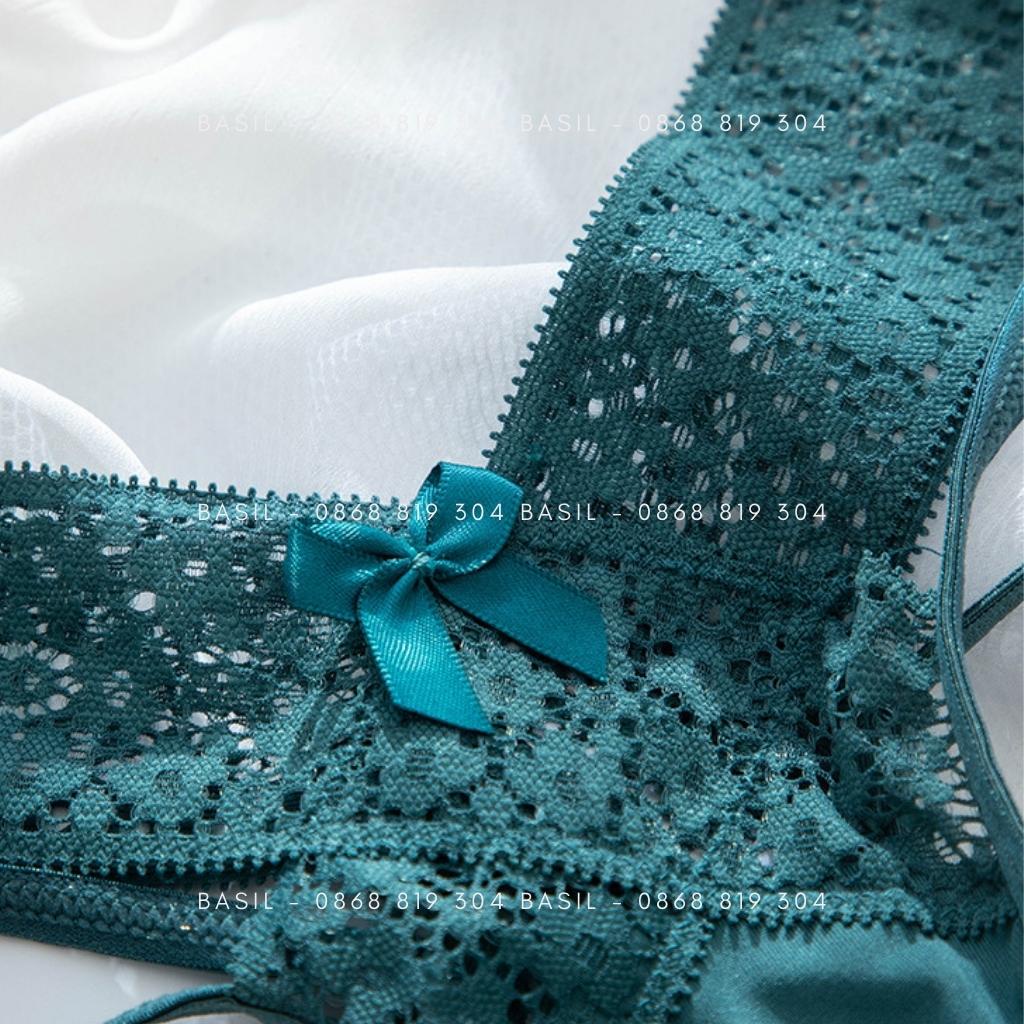 Quần lót nữ lọt khe S11 ren mềm đính nơ gợi cảm BASIL
