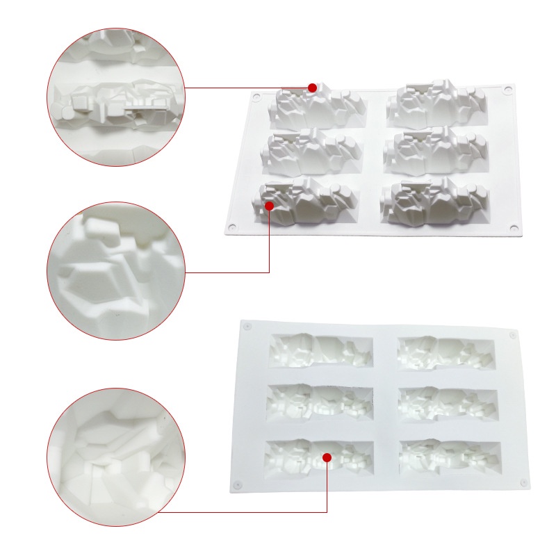 Khuôn silicone Làm Bánh 6 Ngăn Hình Đồi Núi Xinh Xắn