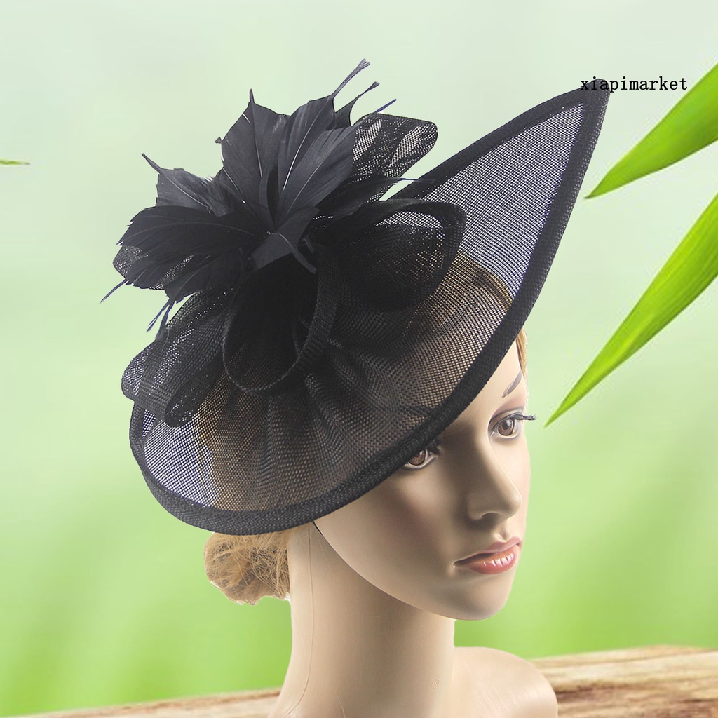 Mũ Lưới Đính Hoa Và Lông Vũ vintage Đa Năng Cho Tiệc cocktail