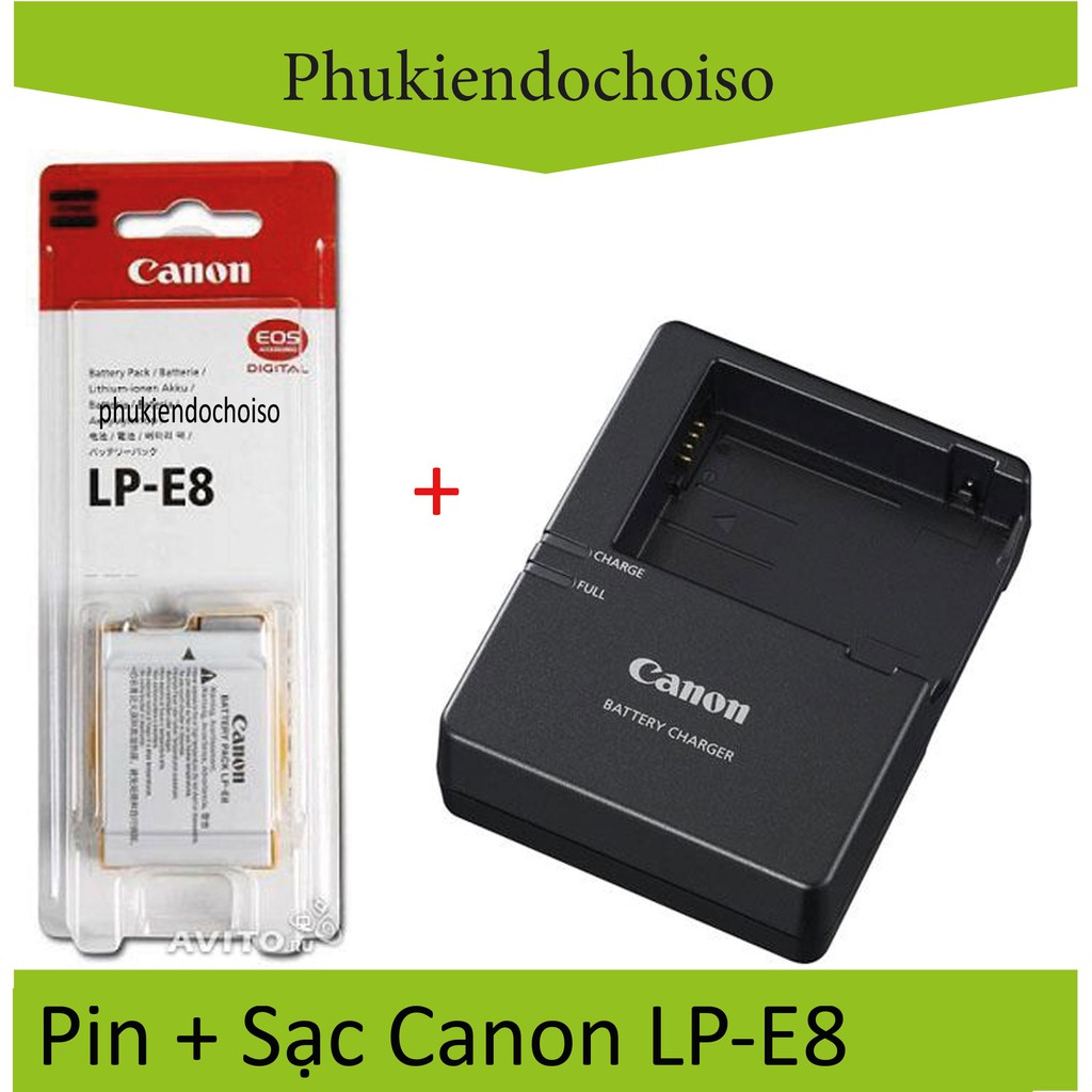 Bộ pin sạc thay thế 1 Pin 1 Sạc máy ảnh Canon LP-E8